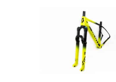 Peinture custom vtt scott jaune world cup champion